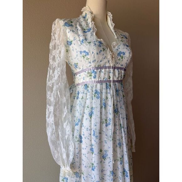 Vintage 70s Gunne Sax inspired floral prairie maxi dress - Picture 3 of 8